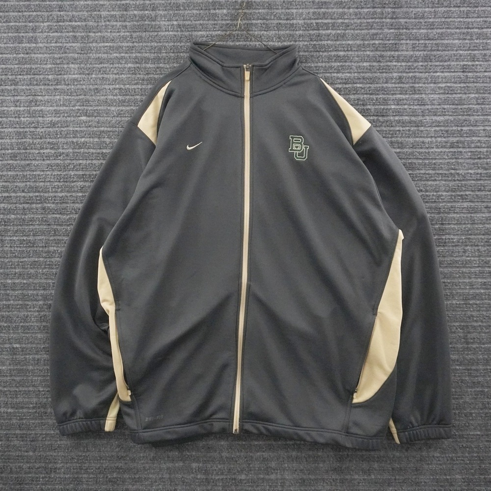 Nike Baylor University Track Jacket Mens 3XL Black Dri-FIT Full Zip BU Logo